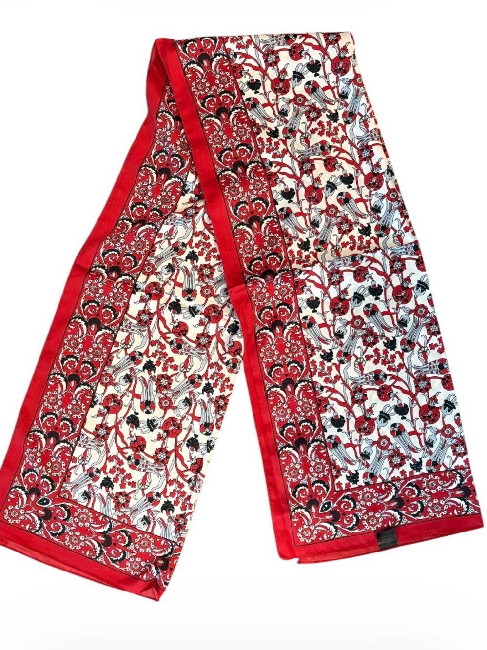 Vintage Turkish Silk Scarf / Head Scarf Beautiful Colors European Chic